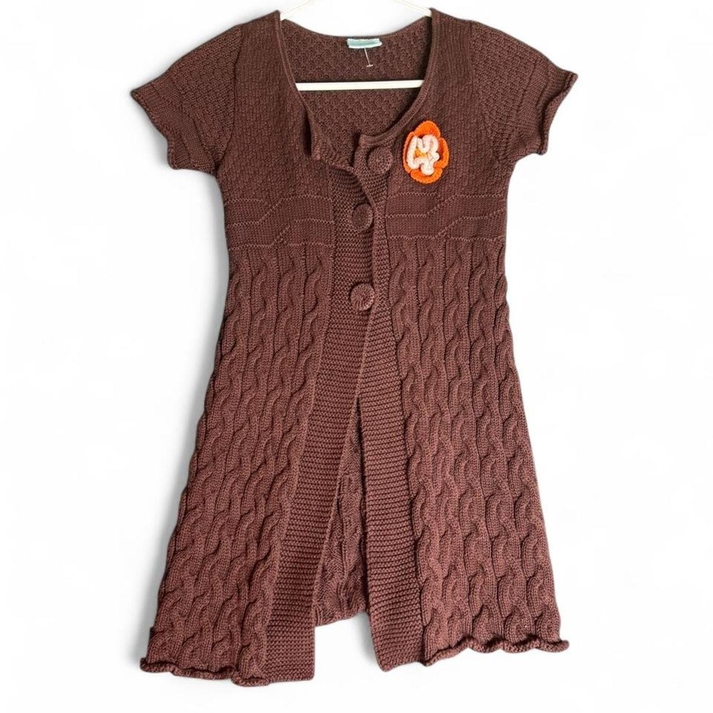 Y2K Hula Mula Knit Short Sleeve Cardigan